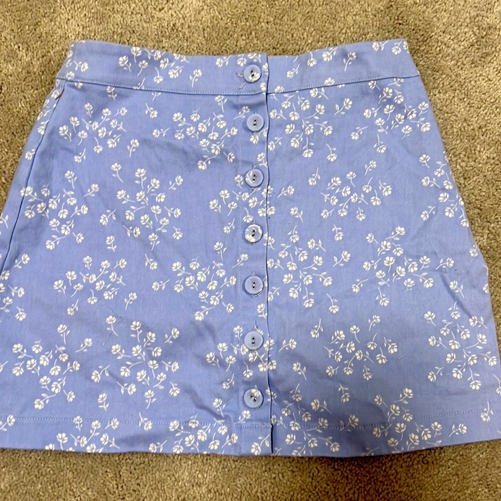 floral button up skirt